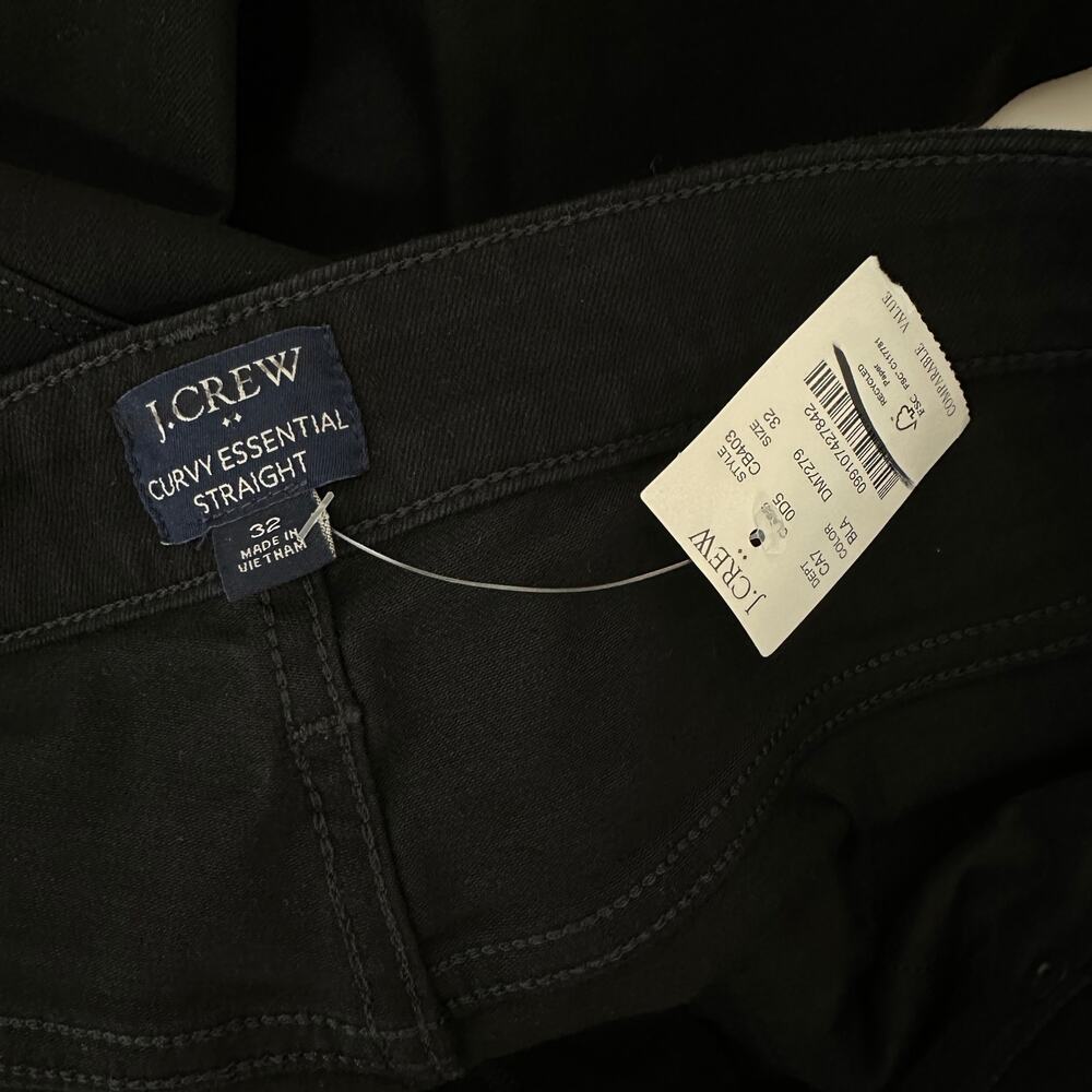 J.Crew Curvy Essential Straight Black Jean All Day Stretch Womens US 32 NWT - Picture 12 of 14